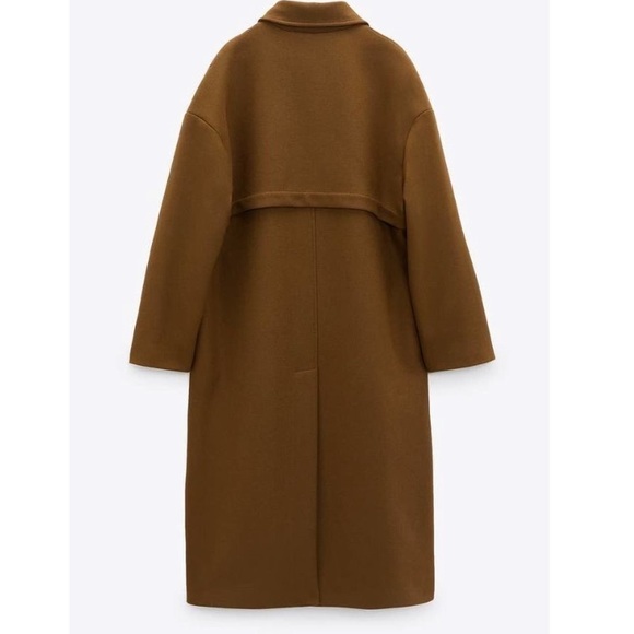 L Zara Monteco Italian Fabric Wool Oversized Coat - Picture 10 of 14